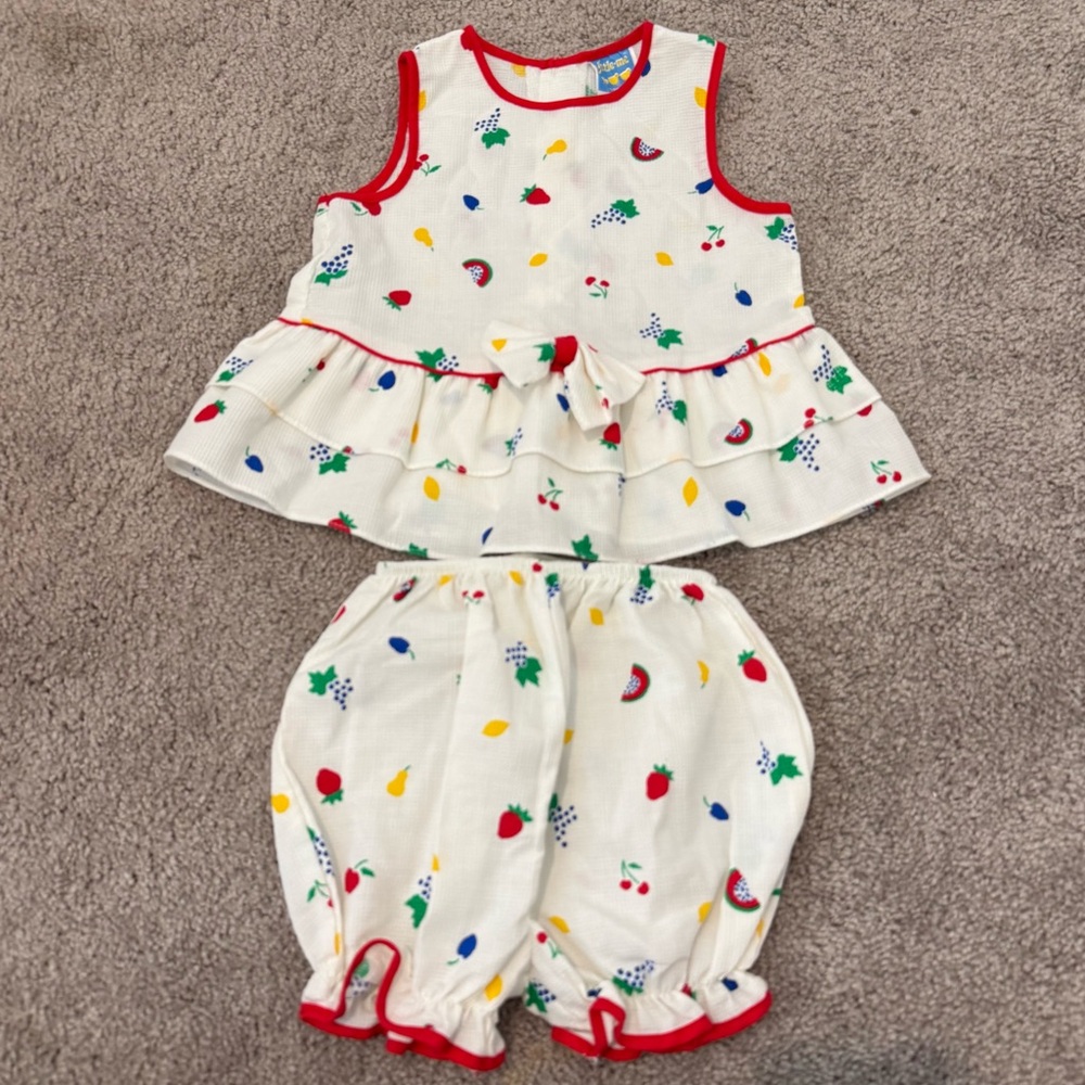 Vintage Little Me by Schwab Baby Dress Outfit Fruit 18 months